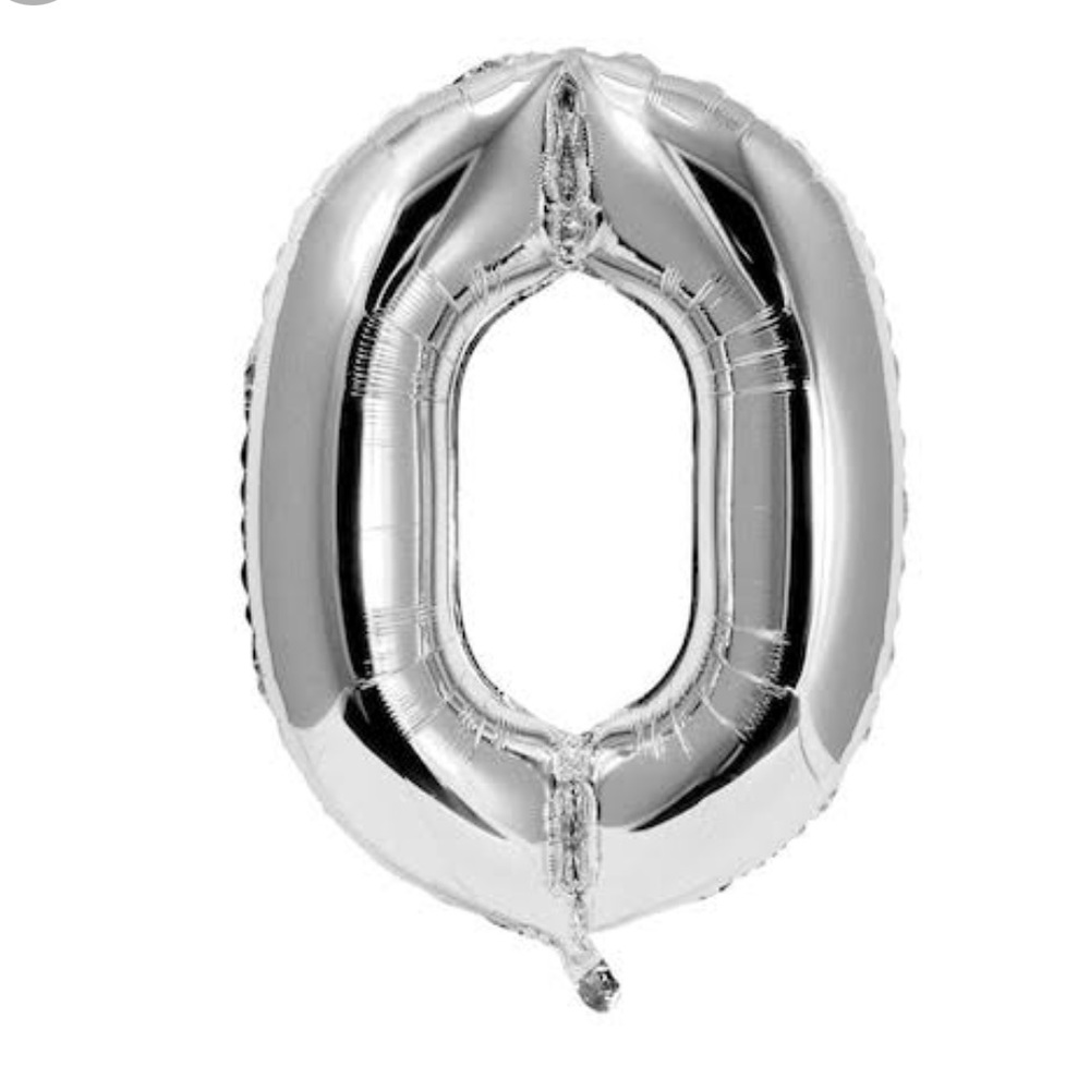 Unique Silver Foil Number Balloon ( 0 )